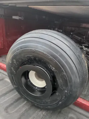 Aircraft tire closeup