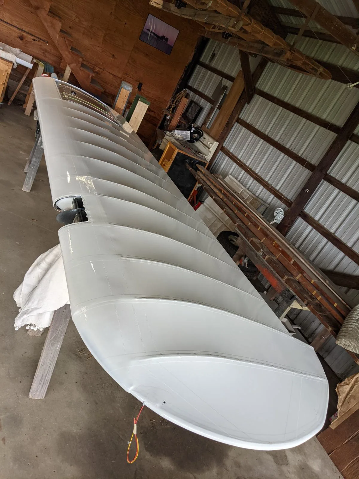 White aircraft wing ribs