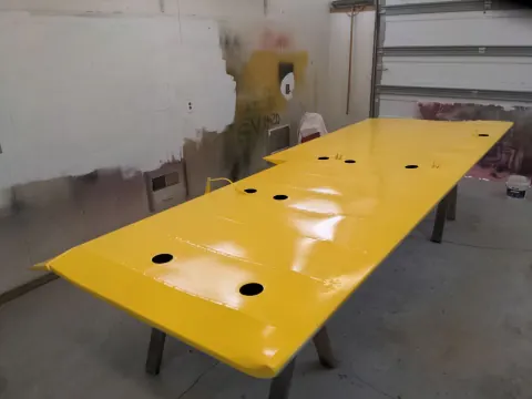 Yellow aircraft wing panel